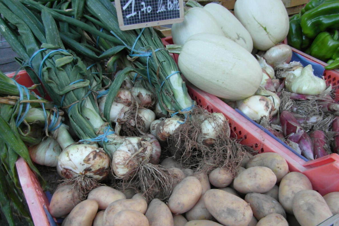 légumes étal de marché